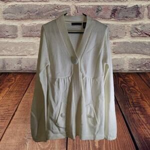 Allison Brittney large NWOT long sleeve front pockets cream sweater. Adorable.